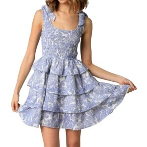WE'RE ALL‎ PRETTY GIRLS RUFFLED TIERED MINI DRESS S